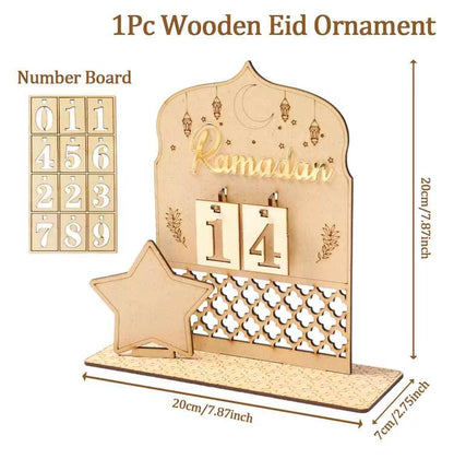 Ramadan Countdown Calendar and Eid Mubarak Ornament - 2026 Home Decoration for Islamic Muslim Celebrations and Gift Giving