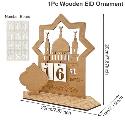 Ramadan Countdown Calendar and Eid Mubarak Ornament - 2026 Home Decoration for Islamic Muslim Celebrations and Gift Giving
