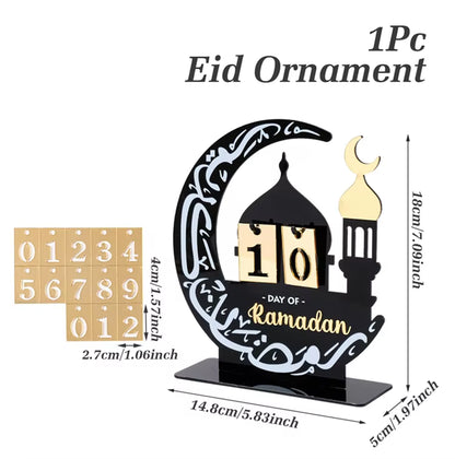 Ramadan Countdown Calendar and Eid Mubarak Ornament - 2026 Home Decoration for Islamic Muslim Celebrations and Gift Giving