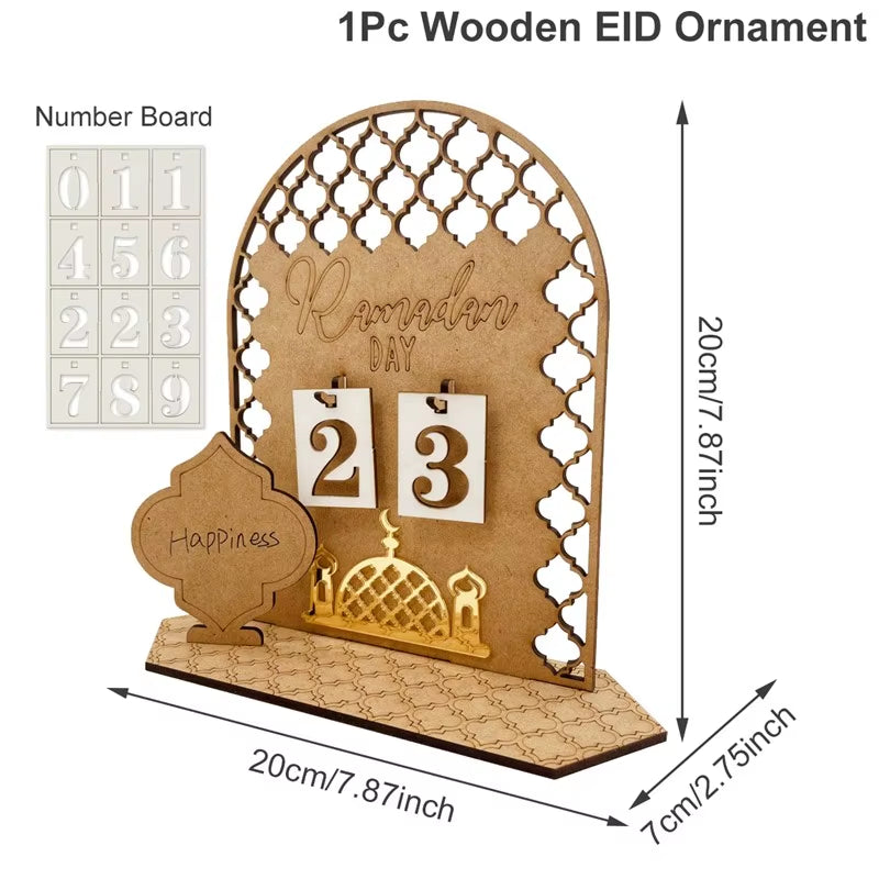 Ramadan Countdown Calendar and Eid Mubarak Ornament - 2026 Home Decoration for Islamic Muslim Celebrations and Gift Giving