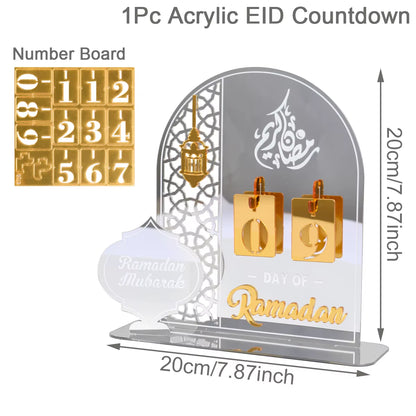 Ramadan Countdown Calendar and Eid Mubarak Ornament - 2026 Home Decoration for Islamic Muslim Celebrations and Gift Giving