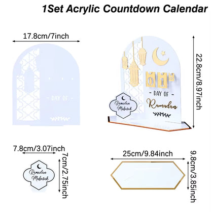 Ramadan Countdown Calendar and Eid Mubarak Ornament - 2026 Home Decoration for Islamic Muslim Celebrations and Gift Giving
