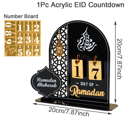 Ramadan Countdown Calendar and Eid Mubarak Ornament - 2026 Home Decoration for Islamic Muslim Celebrations and Gift Giving