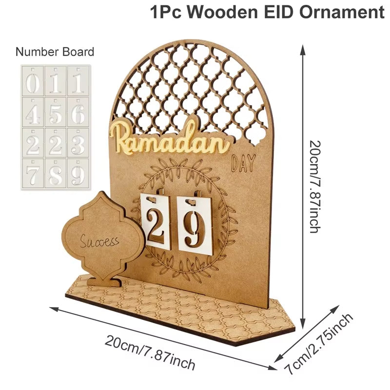 Ramadan Countdown Calendar and Eid Mubarak Ornament - 2026 Home Decoration for Islamic Muslim Celebrations and Gift Giving