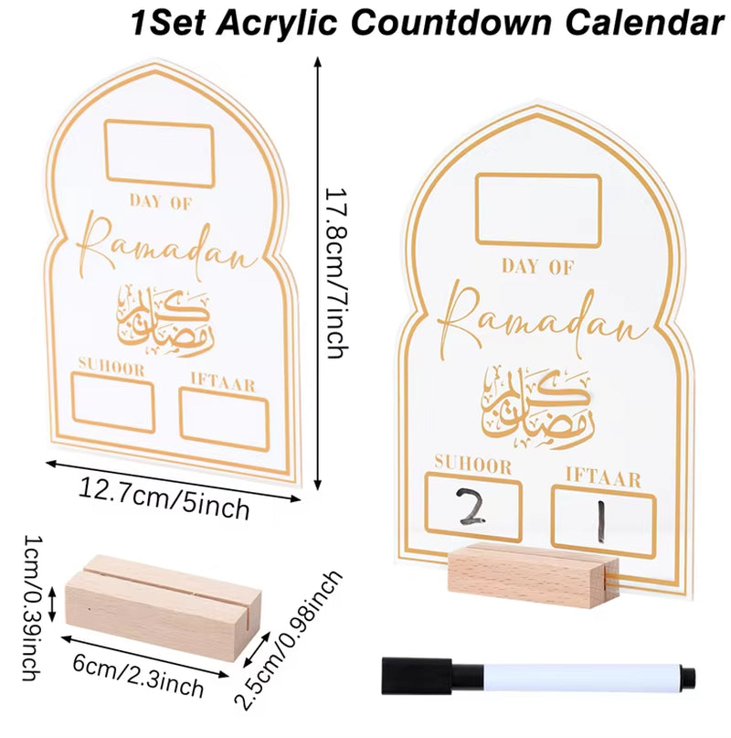 Ramadan Countdown Calendar and Eid Mubarak Ornament - 2026 Home Decoration for Islamic Muslim Celebrations and Gift Giving