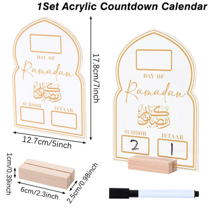 Ramadan Countdown Calendar and Eid Mubarak Ornament - 2026 Home Decoration for Islamic Muslim Celebrations and Gift Giving