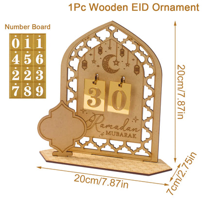 Ramadan Countdown Calendar and Eid Mubarak Ornament - 2026 Home Decoration for Islamic Muslim Celebrations and Gift Giving