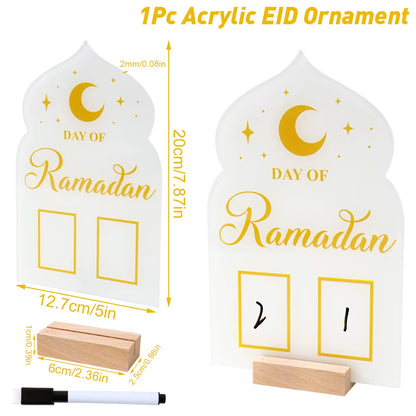 Ramadan Countdown Calendar and Eid Mubarak Ornament - 2026 Home Decoration for Islamic Muslim Celebrations and Gift Giving