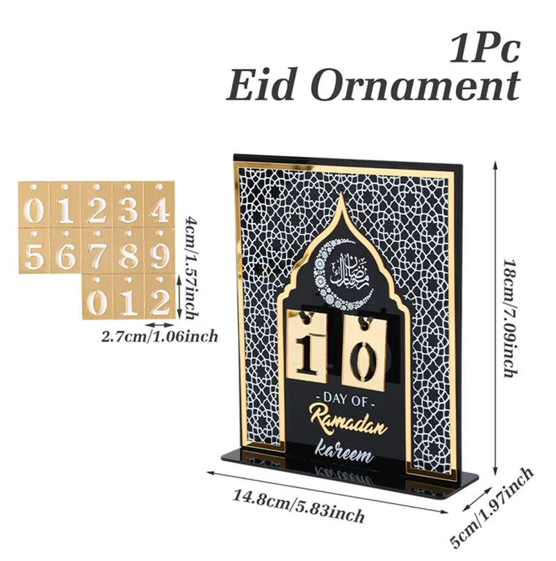 Ramadan Countdown Calendar and Eid Mubarak Ornament - 2026 Home Decoration for Islamic Muslim Celebrations and Gift Giving