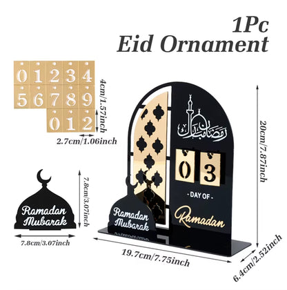 Ramadan Countdown Calendar and Eid Mubarak Ornament - 2026 Home Decoration for Islamic Muslim Celebrations and Gift Giving
