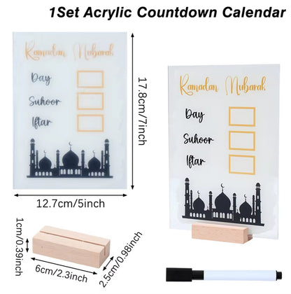 Ramadan Countdown Calendar and Eid Mubarak Ornament - 2026 Home Decoration for Islamic Muslim Celebrations and Gift Giving