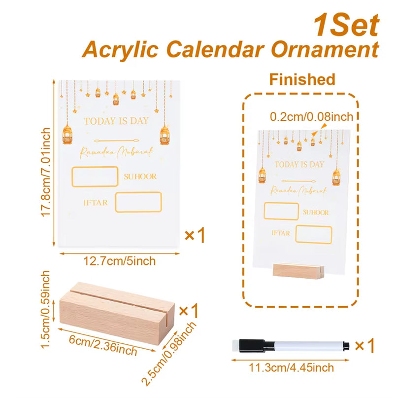 Ramadan Countdown Calendar and Eid Mubarak Ornament - 2026 Home Decoration for Islamic Muslim Celebrations and Gift Giving