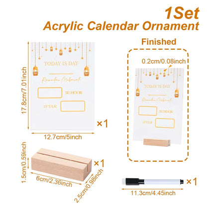 Ramadan Countdown Calendar and Eid Mubarak Ornament - 2026 Home Decoration for Islamic Muslim Celebrations and Gift Giving