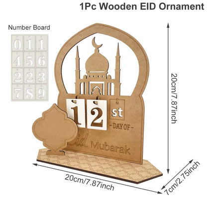 Ramadan Countdown Calendar and Eid Mubarak Ornament - 2026 Home Decoration for Islamic Muslim Celebrations and Gift Giving