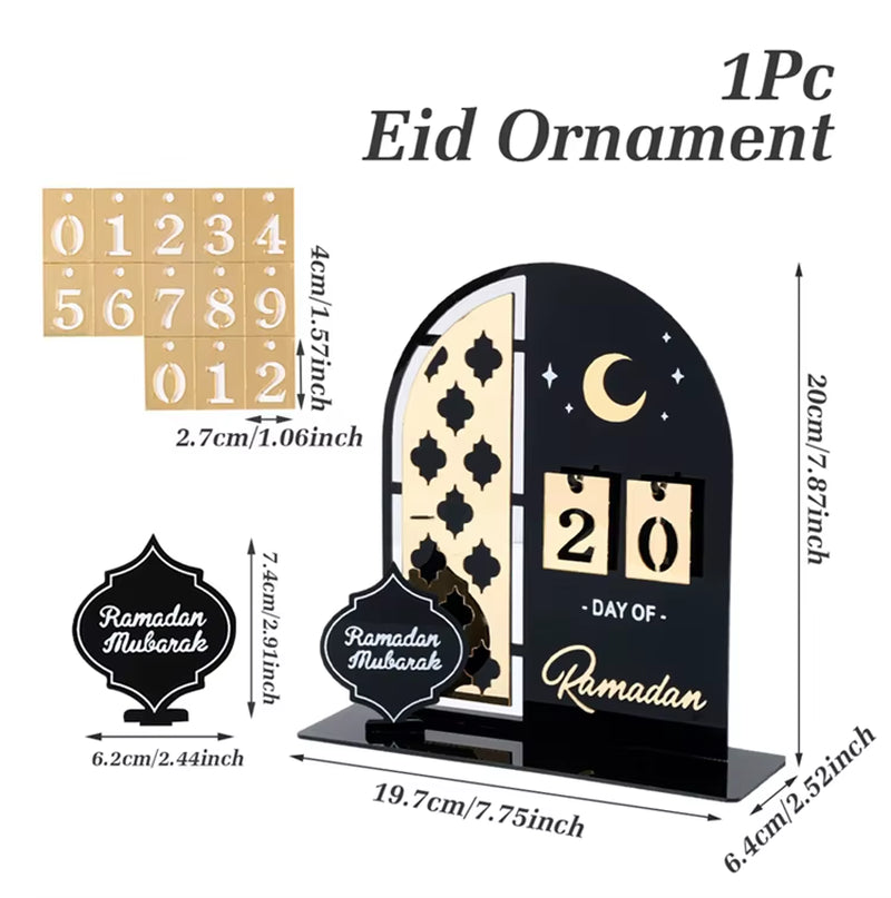 Ramadan Countdown Calendar and Eid Mubarak Ornament - 2026 Home Decoration for Islamic Muslim Celebrations and Gift Giving