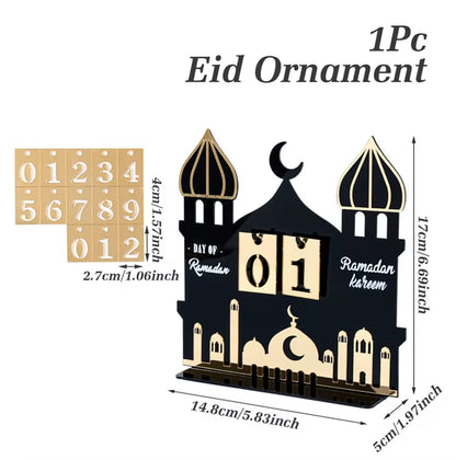 Ramadan Countdown Calendar and Eid Mubarak Ornament - 2026 Home Decoration for Islamic Muslim Celebrations and Gift Giving