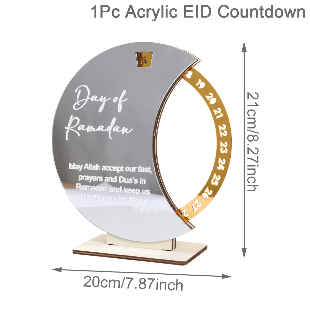 Ramadan Countdown Calendar and Eid Mubarak Ornament - 2026 Home Decoration for Islamic Muslim Celebrations and Gift Giving
