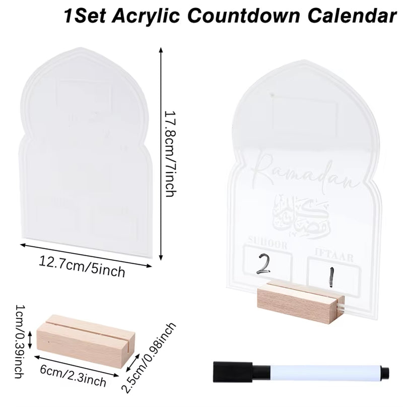 Ramadan Countdown Calendar and Eid Mubarak Ornament - 2026 Home Decoration for Islamic Muslim Celebrations and Gift Giving