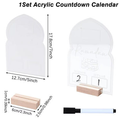 Ramadan Countdown Calendar and Eid Mubarak Ornament - 2026 Home Decoration for Islamic Muslim Celebrations and Gift Giving